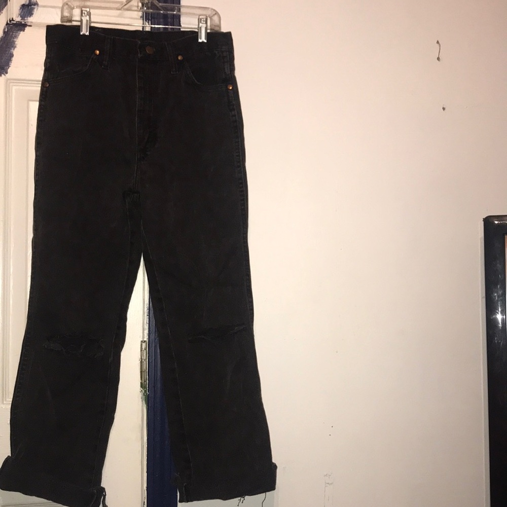 Black Distressed Vintage Wrangler Jeans